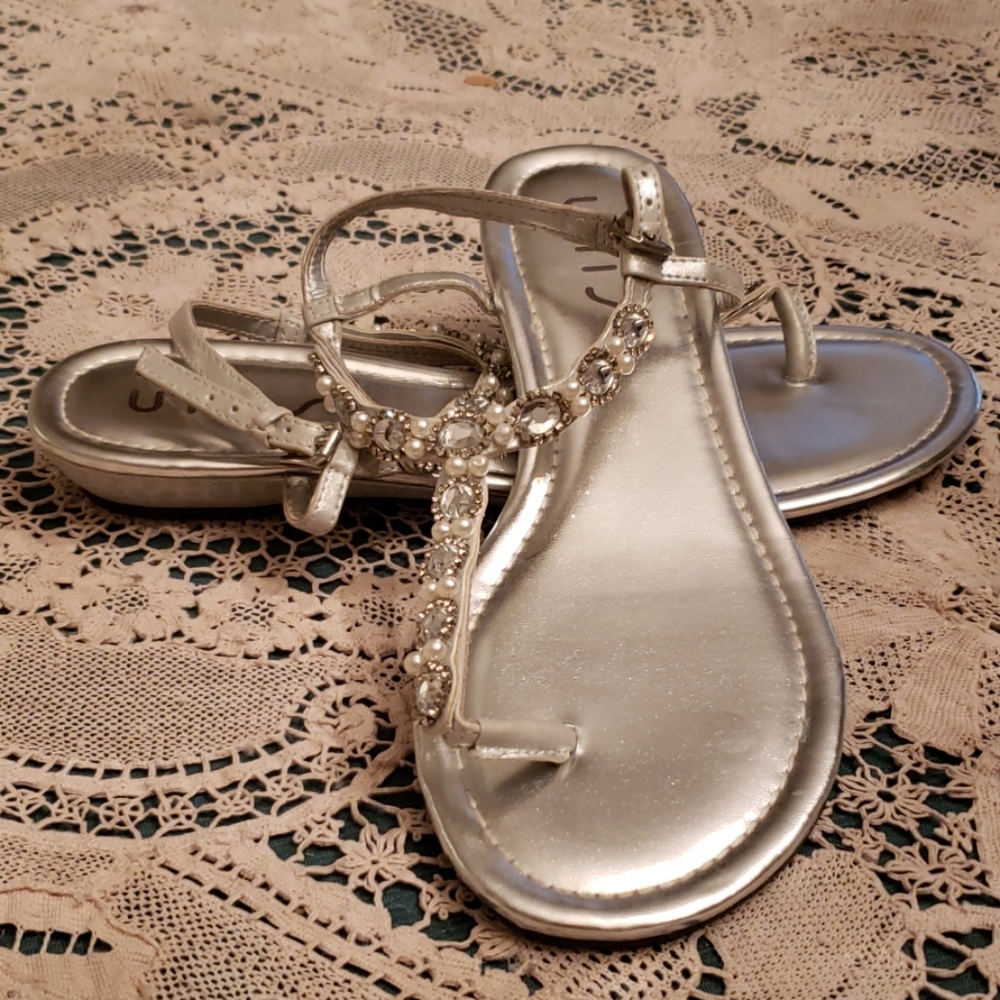 Silver and bling sandals